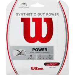 Wilson Synthetic Gut Power 16 (1.30mm) Tennis String Set - Red
