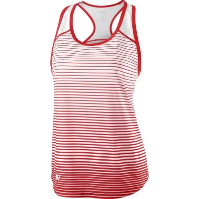 Wilson Womens Striped Tank Top - Red/White 3 Wilson Womens Striped Tank Top - Red/White
