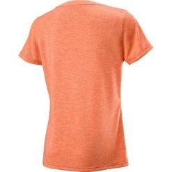 Wilson Womens Script Tech T-Shirt - Burn Orange -Ball Game Paradise WRA770503 SS18 Competition W UWII Script Tech Tee Womens HeatheredBurnOrange Back