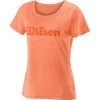 Wilson Womens Script Tech T-Shirt - Burn Orange -Ball Game Paradise WRA770503 SS18 Competition W UWII Script Tech Tee Womens HeatheredBurnOrange Front