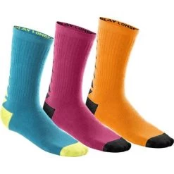 Wilson Kids Seasonal Tennis Crew Socks (3 Pairs) - Blue/Sangria/Orange