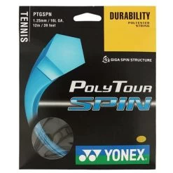 Yonex PolyTour Spin 16L (1.25mm) Tennis String Set - Cobalt Blue