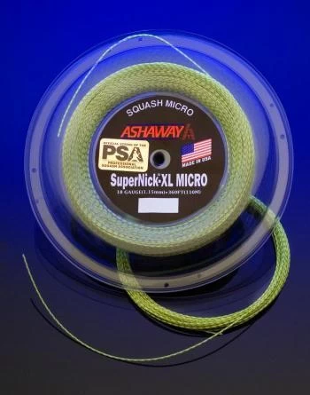 Ashaway Supernick XL Micro (1.15mm) Squash String Set - Yellow 3 Ashaway Supernick XL Micro (1.15mm) Squash String Set - Yellow